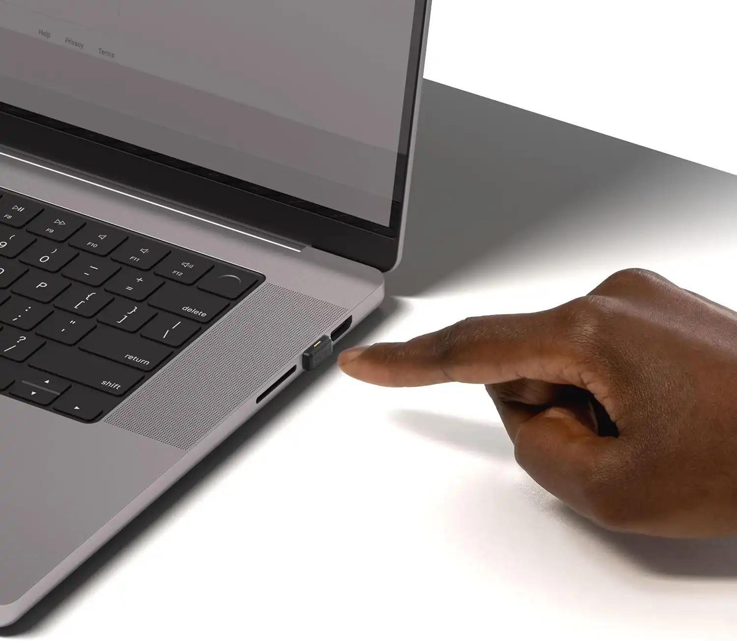 YubiKey 5C Nano - A miniaturized security key designed for semi-permanent installation in a laptop port